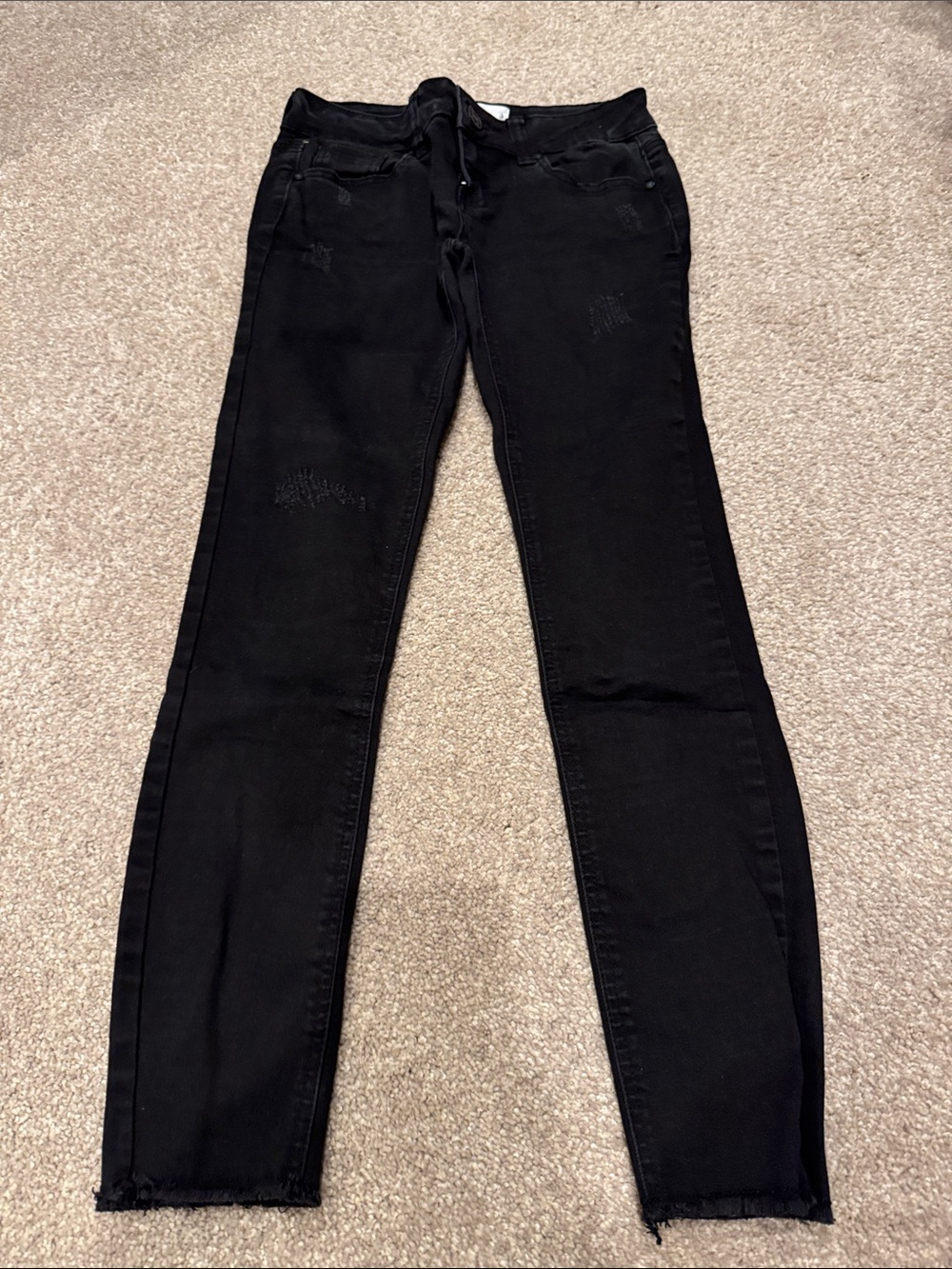 RSQ Black Women’s Skinny Jeans with Raw Hem